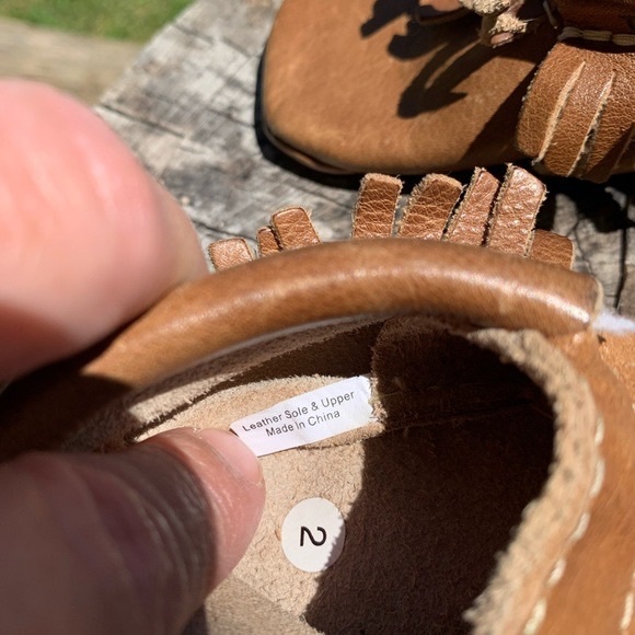 First Steps Leather Baby Toddler Moccasin Shoes
Brown Tan Size 2 Natural Walking - Picture 11 of 11